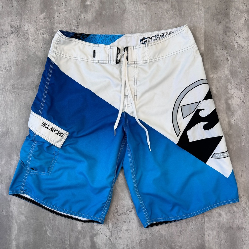 Billabong Andy Irons Board Shorts Mens 34 Blue Eco Supreme Suede Surfer Rising